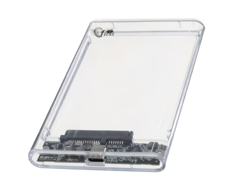 2.5 Inch HDD Enclosure - Hard Disk Drive External Case Caddy - USB 3.0 SATA, for HDD, Solid State Drive SSD - Tool Free , Clear ,E.M-28