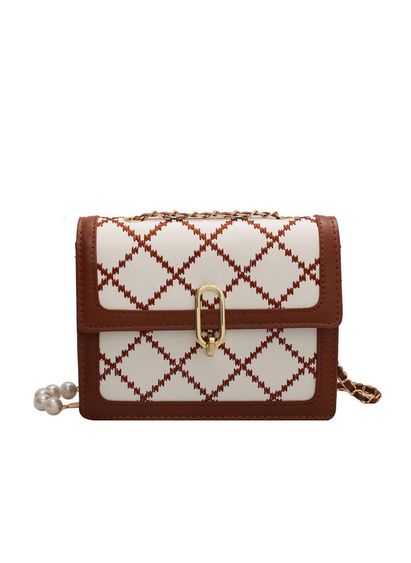 Sharpdo - Women's Square Handbag Shoulder Crossbody Chain Pearl Bag - Image 1