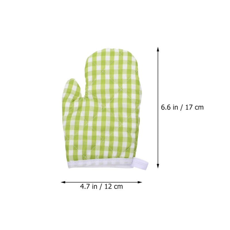 Autumn Plaid Heat Resistant Oven Gloves 2 Pcs Insulated Mitts for Baking and Microwave - Image 3