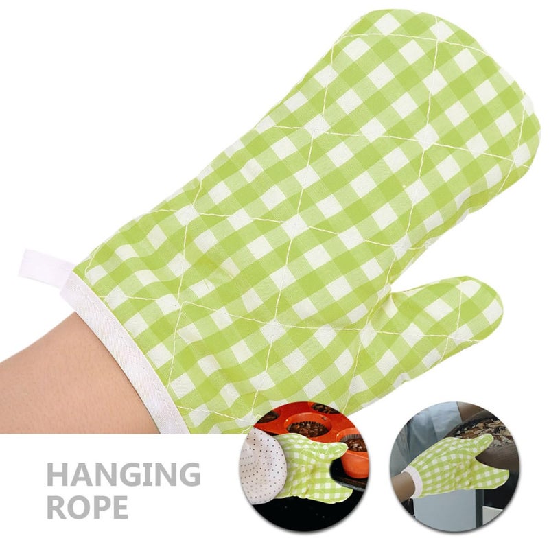 Autumn Plaid Heat Resistant Oven Gloves 2 Pcs Insulated Mitts for Baking and Microwave - Image 4