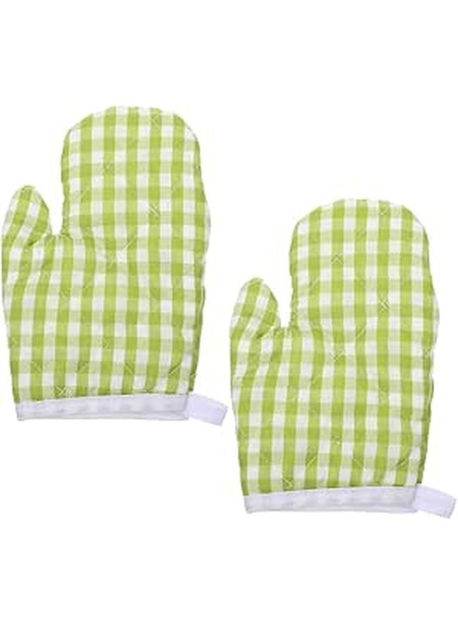 Autumn Plaid Heat Resistant Oven Gloves 2 Pcs Insulated Mitts for Baking and Microwave - Image 1