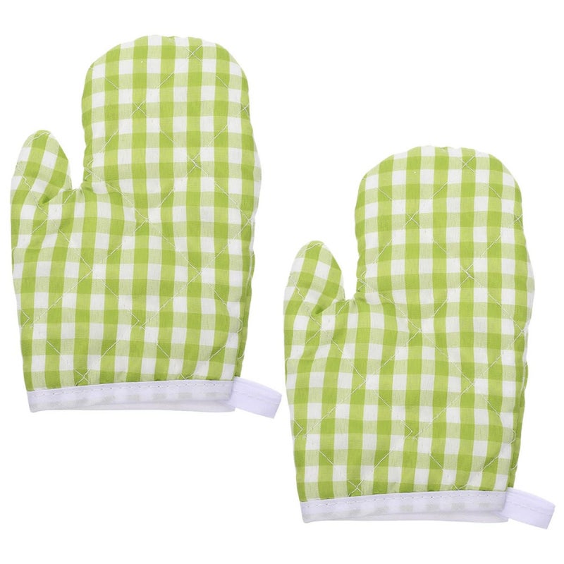 Autumn Plaid Heat Resistant Oven Gloves 2 Pcs Insulated Mitts for Baking and Microwave - Image 2