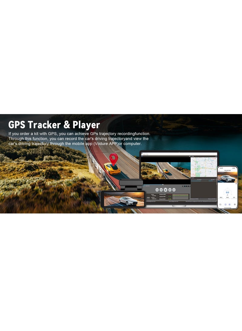 Dash Cam Front Rear, 4K/1080P Full HD Dash Camera ,3.2 Inch, 128GB Card, Built-in Wi-Fi GPS,Night Vision, WDR Video Recorder - Image 5