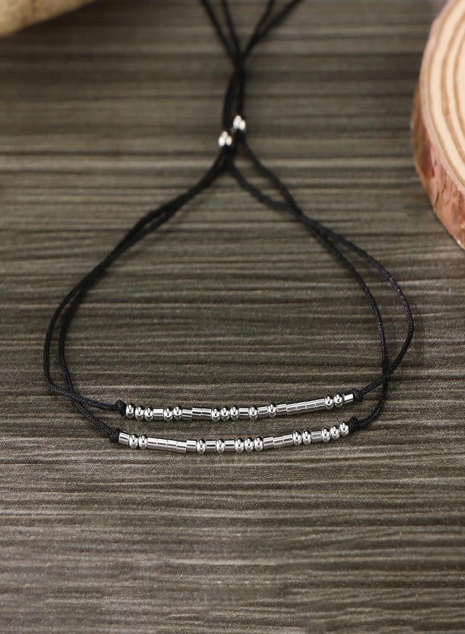 Lcherry سوار "إل تشيري كوزين" برمز مورس، سوار وعد للزوجين، سوار قابل للتعديل، هدية صداقة للنساء، قطعتان - Image 4