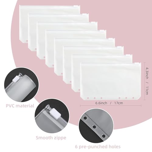 Openja Budget Binder Cash Envelopes for Budgeting Money Organizer for Cash Money Envelopes for Cash Leather A6 Budget Binder with Zipper envelopes.(Multicolor) - Image 4