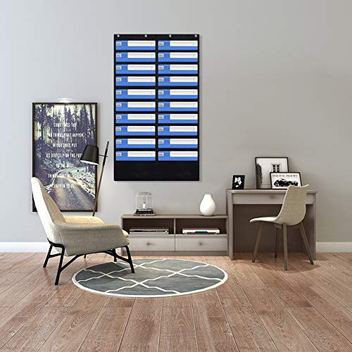Eamay Hanging File Folder Organizer Wall Mounted - 20 Pockets Wall File Folders, Office Supplies File Document Organizer Holder Pocket Chart for Offices, Classroom or Home Use - Image 3
