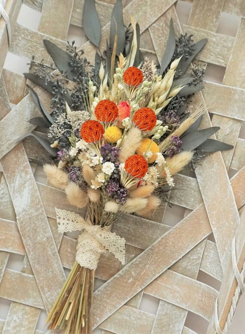 SYOSI Fall Dried Flower, 40pcs Craspedia Billy Button Balls Flowers Orange Dried Flowers Bulk for Autumn Home Vase Kitchen DIY Wedding Table Decor - Image 4