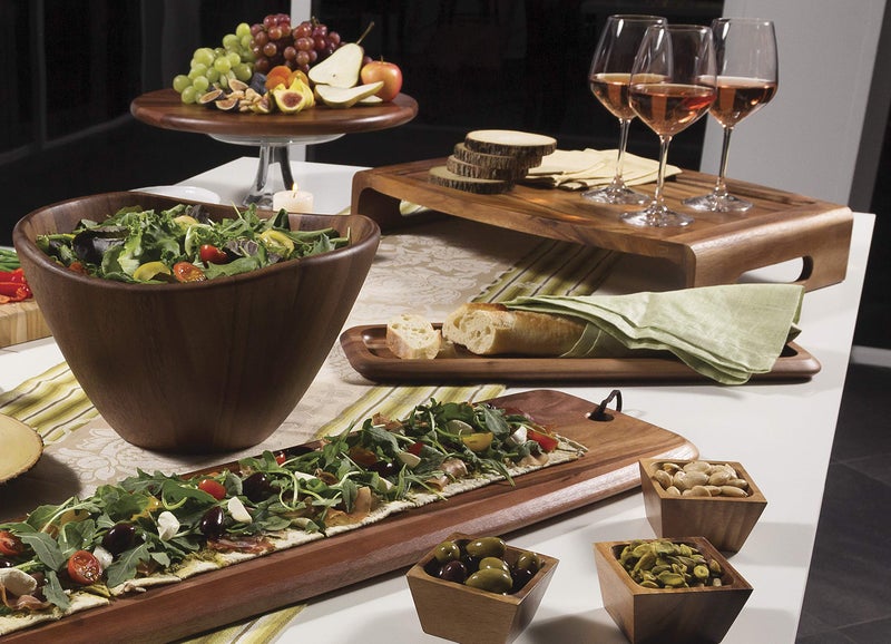 Lipper International Acacia Narrow Serving Tray for Sushi or Cheese, 18.25" x 6.13" x 0.75" - Image 2