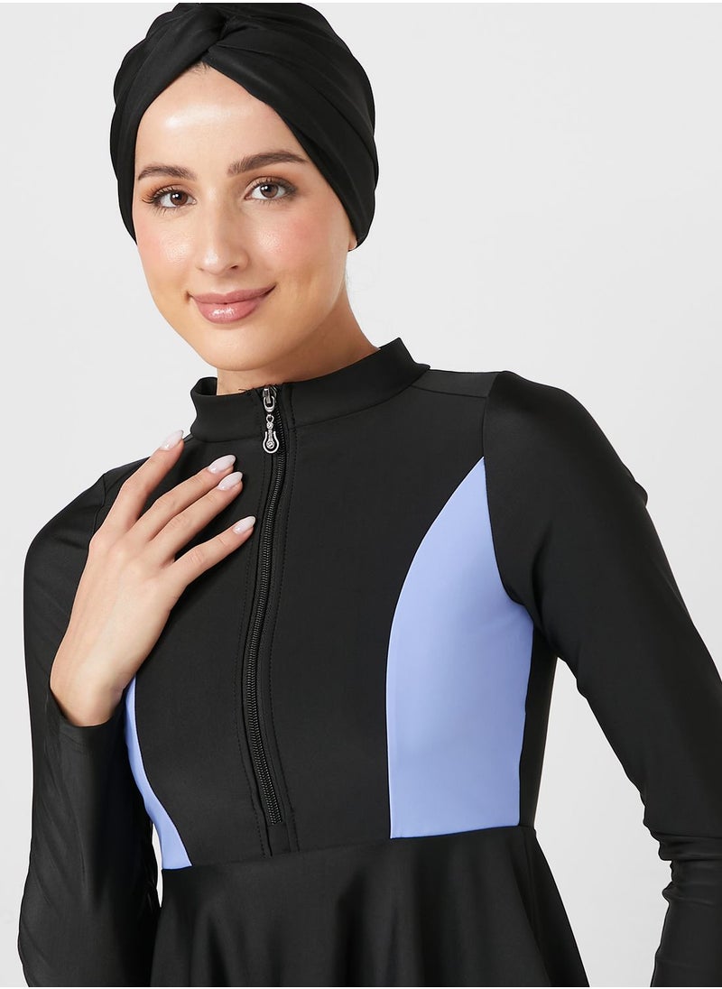 خزانة طقم مايوه اسلامي (بوركيني) بنمط كتل الالوان  - Image 5