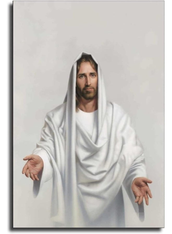 FireDeer Catholic Jesus Poster Print On Canvas Painting Christian God Pictures for Living Room No Frame (Sacred Heart of Jesus-4,16x24inch) - Image 1