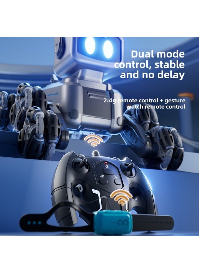 Mechanical Eight-wheel Robot Dog Hand Sensing Remote Control Four-wheel Drive Car Electric Robot Boys And Girls Stunt Children's Toys-Color:Eight-wheel Stunt Robot Dog -Specifications:Two Sets Of Body Rechargeable Batteries  - Image 5