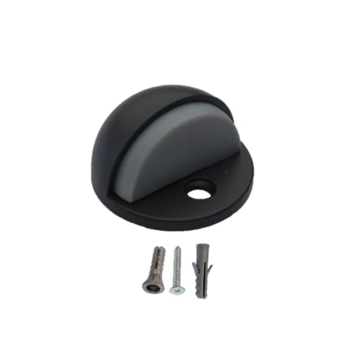 QCAA Low Dome Floor Door Stop H 254 x Diameter 445mm Zinc Die Cast Matte Black 8 Pack Made in Taiwan - Image 1