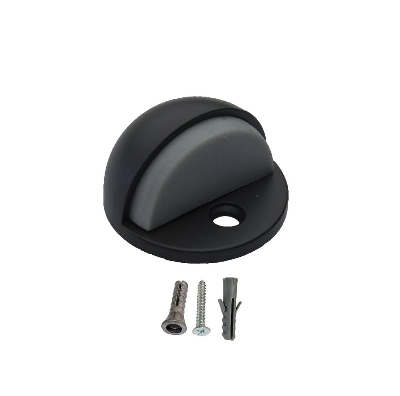 QCAA Low Dome Floor Door Stop H 254 x Diameter 445mm Zinc Die Cast Matte Black 8 Pack Made in Taiwan - Image 2