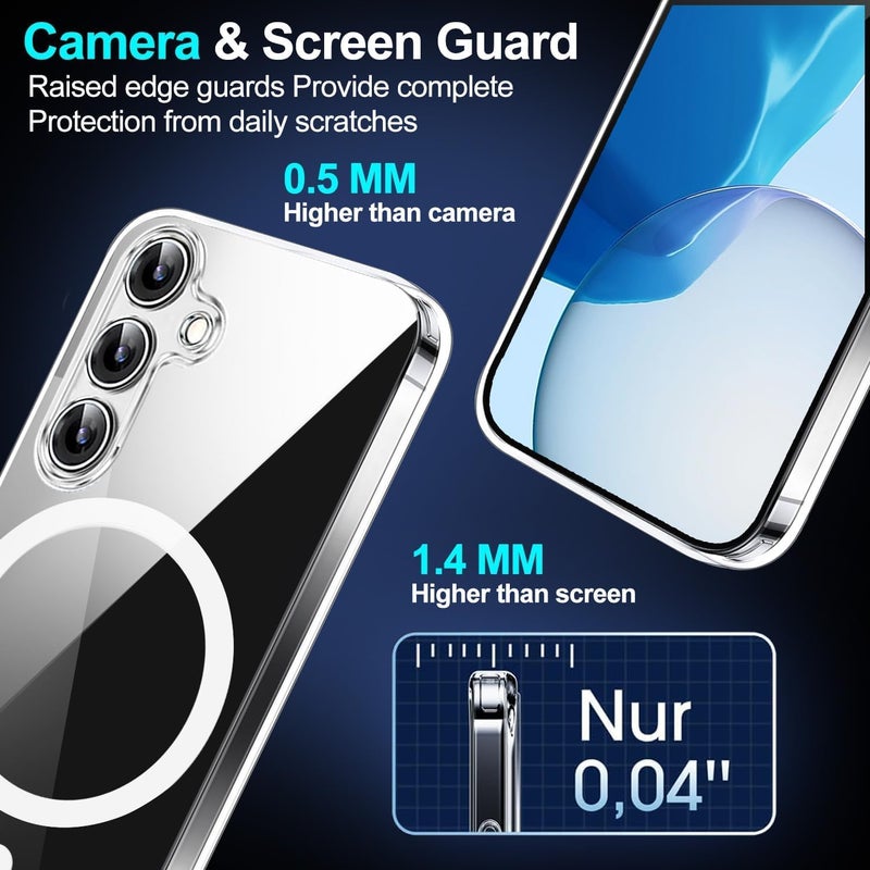 Grabist Phone Case For Samsung Galaxy A16 4G / A16 5G, Crystal Clear Case Compatible with MagSafe, Anti-Yellowing, Shockproof Protective Back Cover (Transparent) - Image 4
