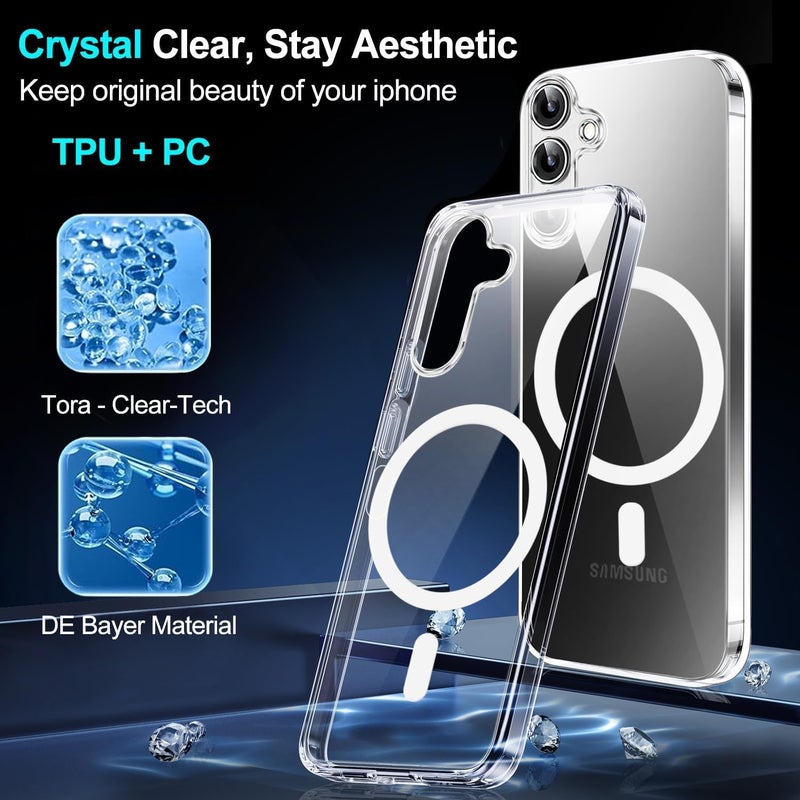 Grabist Phone Case For Samsung Galaxy A16 4G / A16 5G, Crystal Clear Case Compatible with MagSafe, Anti-Yellowing, Shockproof Protective Back Cover (Transparent) - Image 2