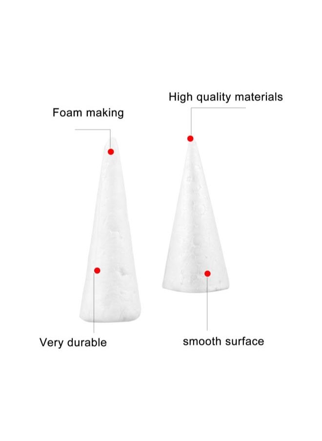 WYBOT - 15pcs Craft Foam Cone White Styrofoam Cones Polystyrene Ball Modelling Mould DIY Foam Mold for DIY Crafts Flower Arranging  Tree Table Centerpiece 150mm 110mm 70mm - Image 1