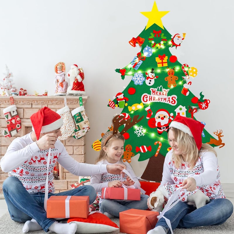 Max Fun DIY Felt Christmas Tree Set 3.2Ft with 41 Ornaments for Kids Toddlers Home Wall Hanging Felt Christmas Craft Kits Xmas Decoration Party Supplies - Image 3