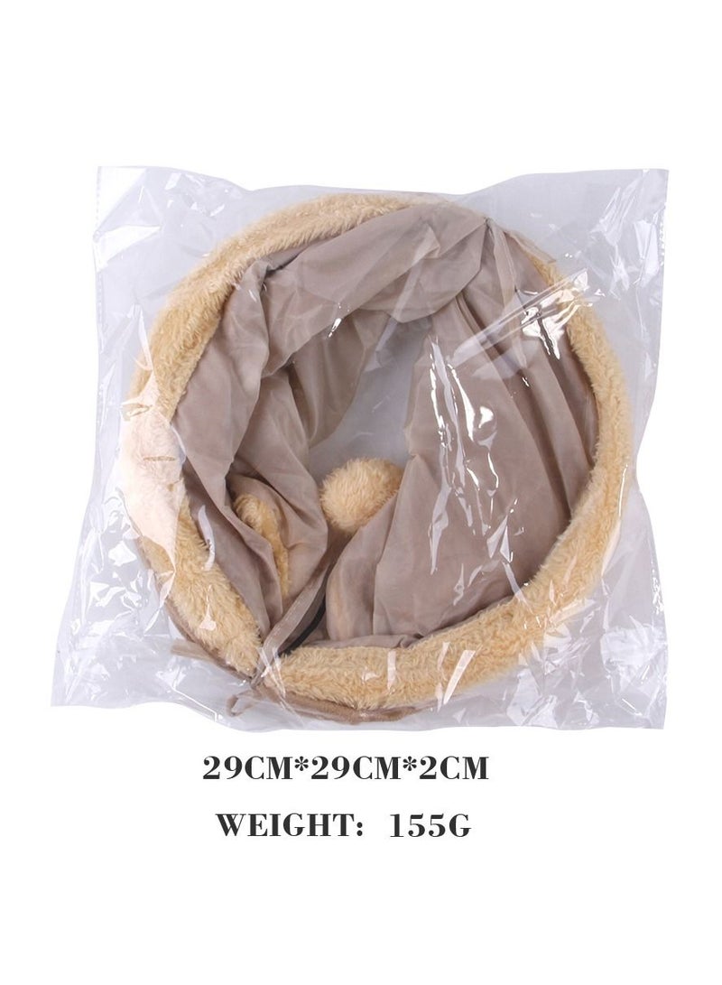 Deo King Collapsible Pet Cat Toy Tunnel With Plush Ball Brown - Image 4