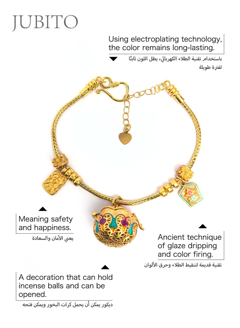 JUBITO openable aromatherapy bead bracelet - gold plated jewelry | luxury gifts - Image 3