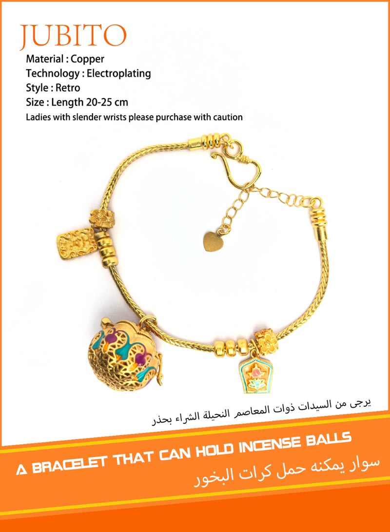 JUBITO openable aromatherapy bead bracelet - gold plated jewelry | luxury gifts - Image 1