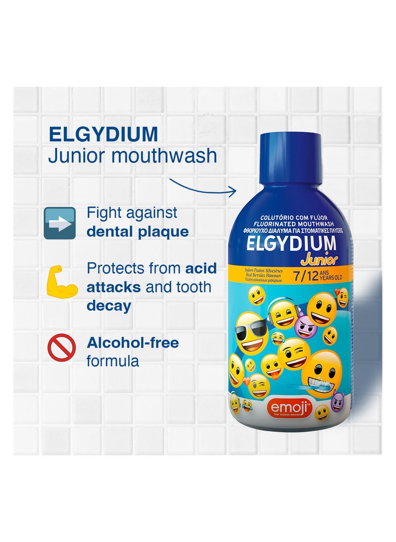 ELGYDIUM - Elgydium Junior Emoji Fluoride Mouthwash 500ml - Image 1