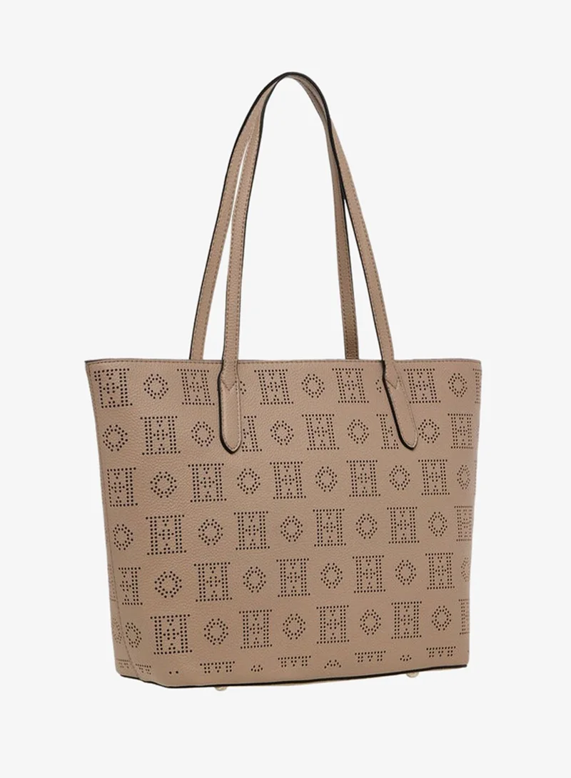 ELLE GREY Laser Cut Tote Bag with Double Handle and Zip Closure for Women | Best Price UAE