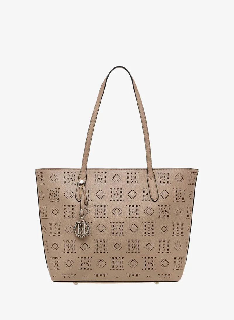 Laser Cut Tote Bag with Double Handle and Zip Closure