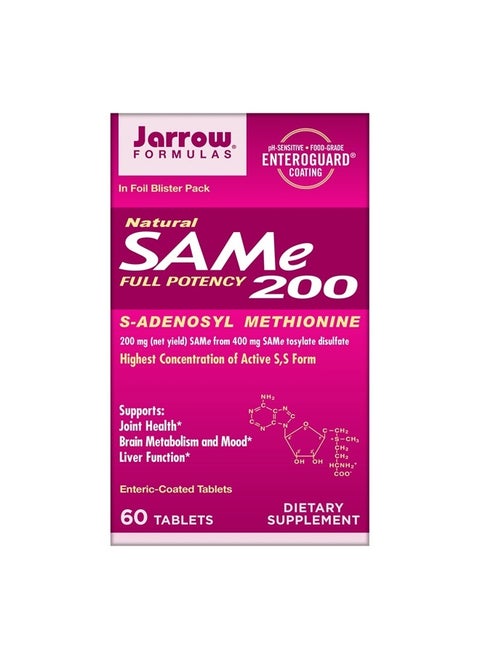 Same 200 mg - 60 Tablets - Highest Concentration of Active S,S Form - Supports Joint Health, Liver Function, Brain Metabolism, Mood & Antioxidant Defense - 60 Servings