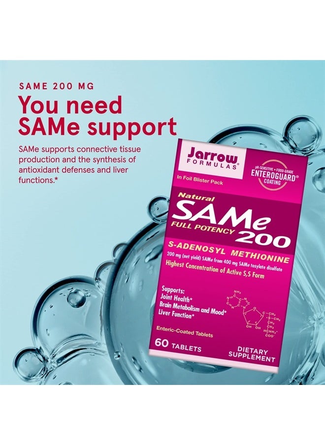 jarrow formulas Same 200 mg - 60 Tablets - Highest Concentration of Active S,S Form - Supports Joint Health, Liver Function, Brain Metabolism, Mood & Antioxidant Defense - 60 Servings  - Image 3