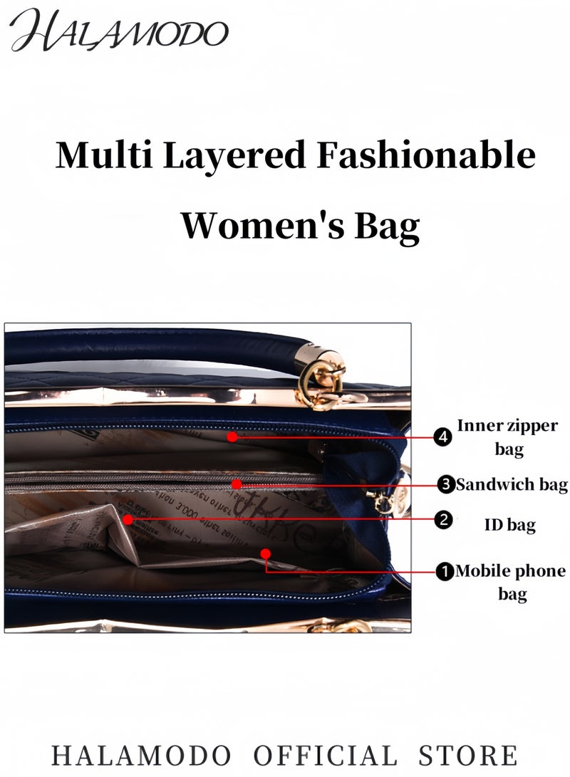 HALAMODO Women‘s Large PU Leather Handbags Purses Classic Top Handle Tote Bag Fashion Satchel Casual Crossbody Bags Shoulder Bags Commuter Bags for Ladies - Image 5