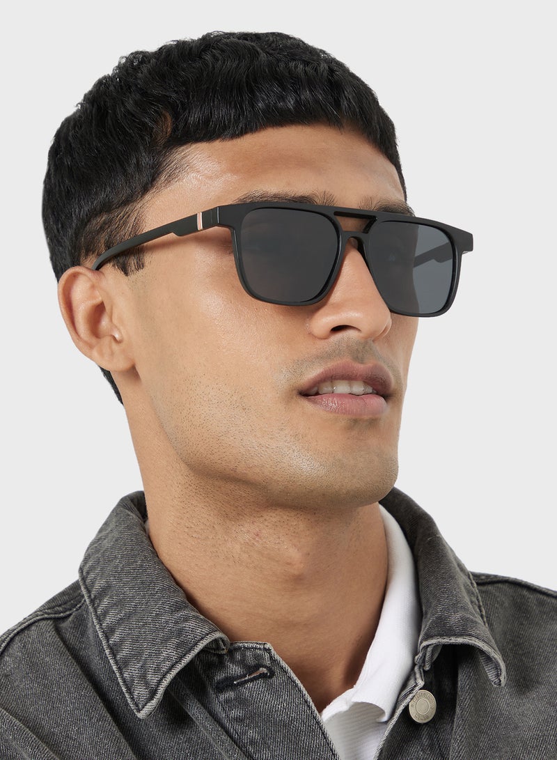 Robert Wood Polarized Lens Matt Finish Wayfarer Sunglasses - Image 5