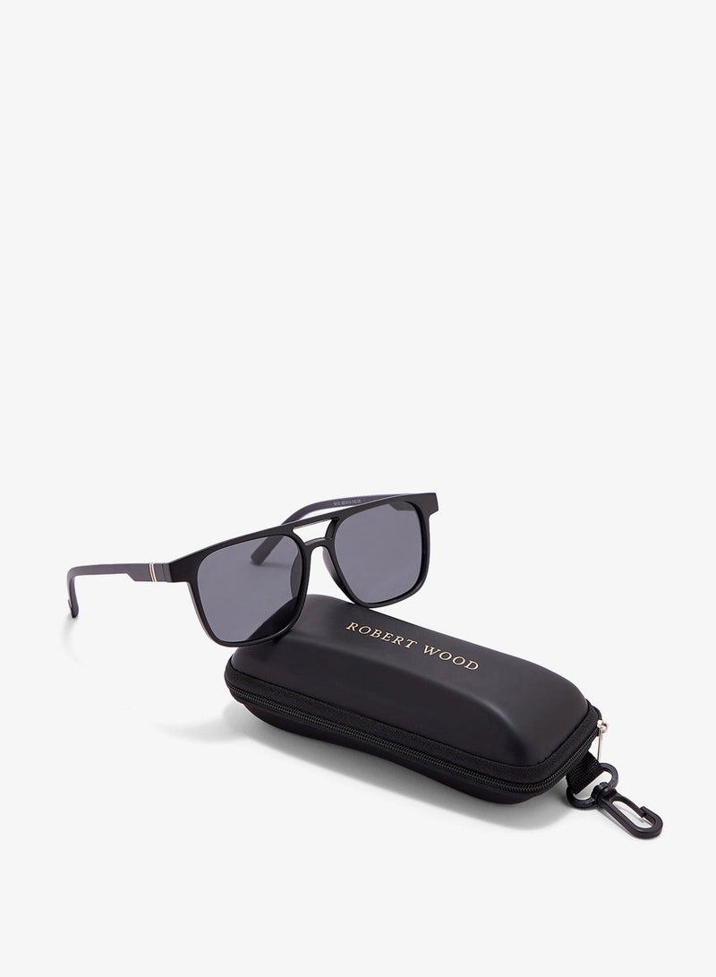 Robert Wood Polarized Lens Matt Finish Wayfarer Sunglasses - Image 4