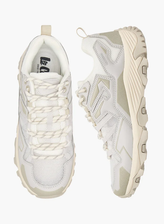 لي كوبر Women's Panelled Lace-Up Sneakers with Pull Tab