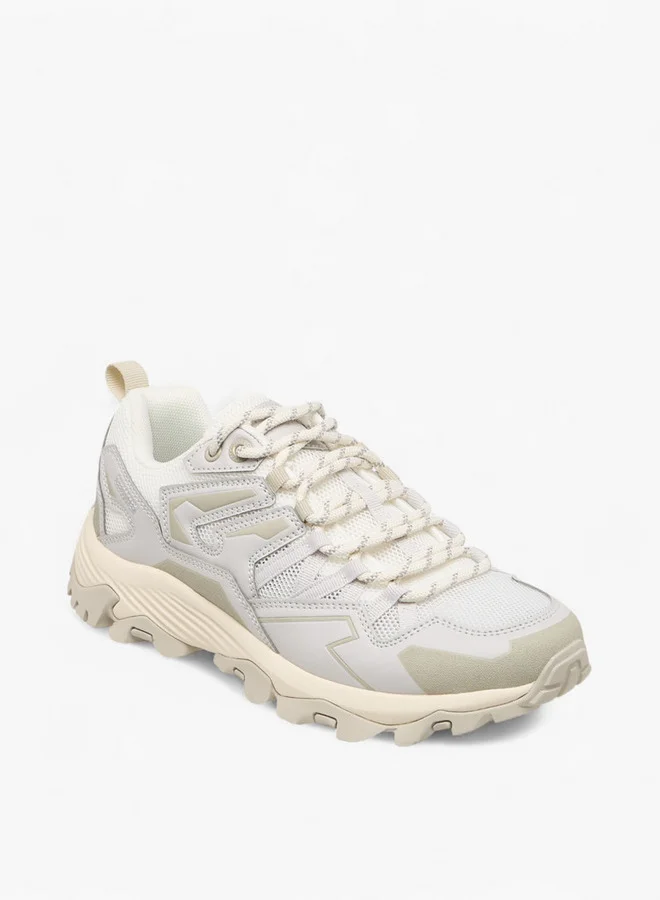 لي كوبر Women's Panelled Lace-Up Sneakers with Pull Tab
