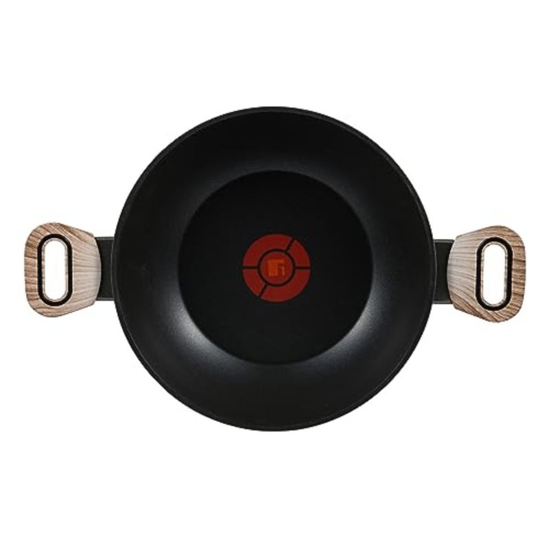 ULTIMATE TX ألومنيوم مزورة KADAI + غطاء 24 سم للطهي، رمادي، قاعدة حثية بتقنية HEATDOT - Image 3