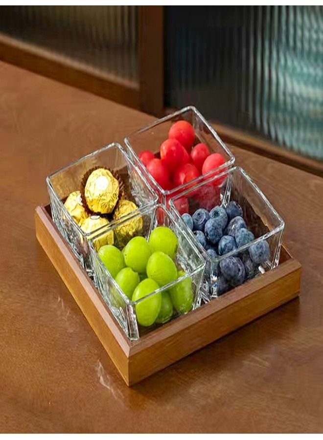 fashionhome 4 Pieces Multipurpose Light Luxury Fruits and Snack Storage Bowls With Tray  - Image 2