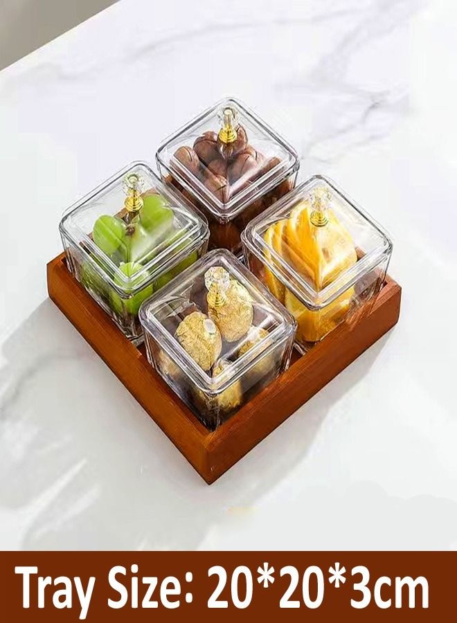 fashionhome 4 Pieces Multipurpose Light Luxury Fruits and Snack Storage Bowls With Tray  - Image 5