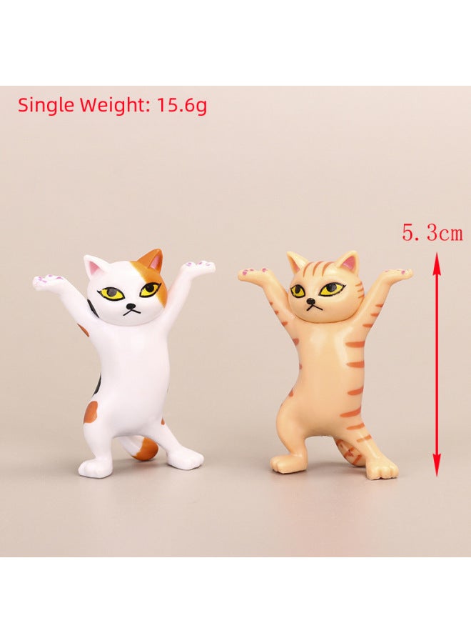 Internet Celebrant Enchanting Cat Penholder Ornaments Dancing Cat Cartoon Kitty Toy Doll Small Gift Raising Cat Lifting Cat-Color:Second Generation Cat [Brown] Opp Bag - Image 3