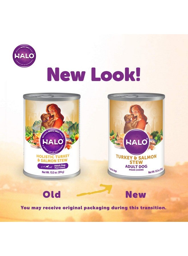 Halo Adult Dog Turkey & Salmon Stew 13.2 Oz Can (Pack Of 6) - Image 2