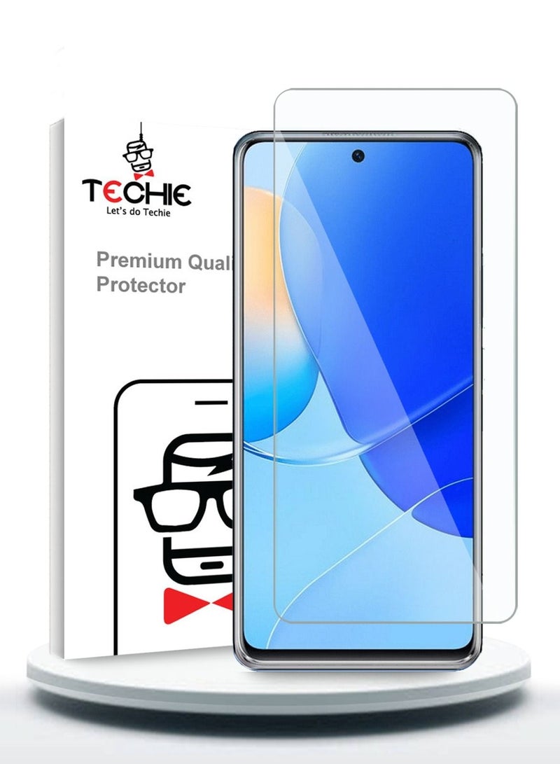 Techie واقي شاشة من الزجاج المقوى عالي الدقة بتقنية Techie مضاد للانعكاس ومضاد للفقاعات 9H Hardness لهاتف Huawei Nova 9 SE - Image 1