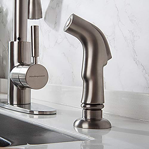 Houtingmaan Kitchen Sink Sprayer Replacement, Side Sprayer, Kitchen Sink Faucet Sprayer Hose,Sprayer Head Replacement,Sink Spray head,17 ADAPTERS,Sink Sprayer Brushed Nickel - Image 2