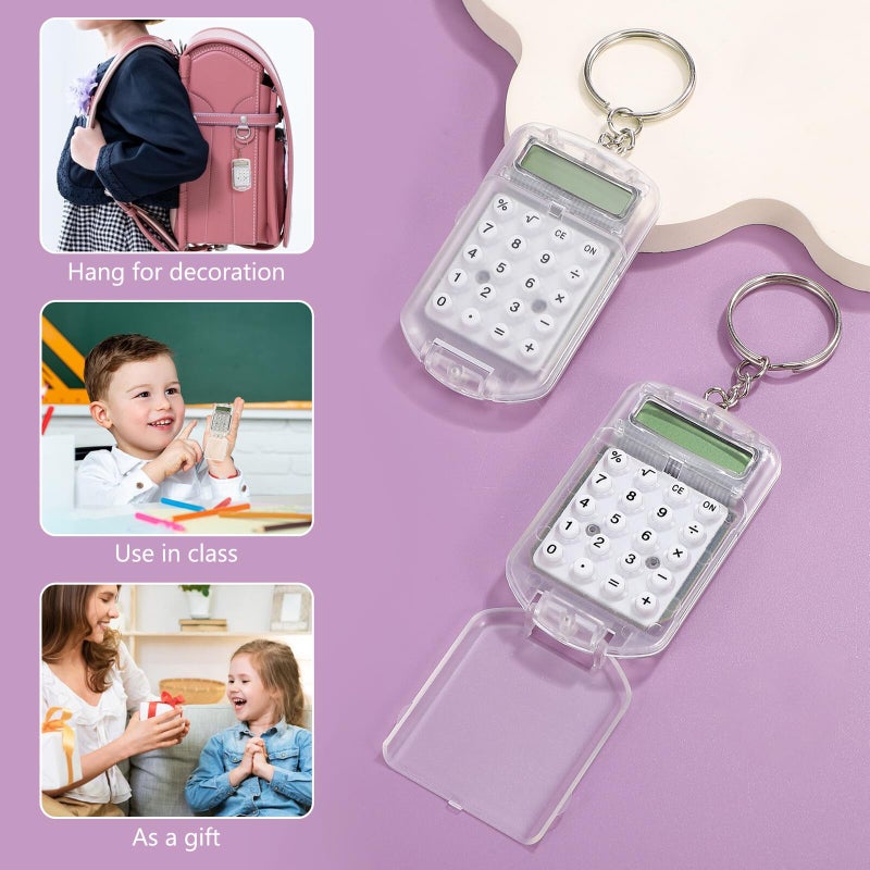 Mini Calculator Keychain 3 Pack Portable LCD Display For Students Office Home - Image 4
