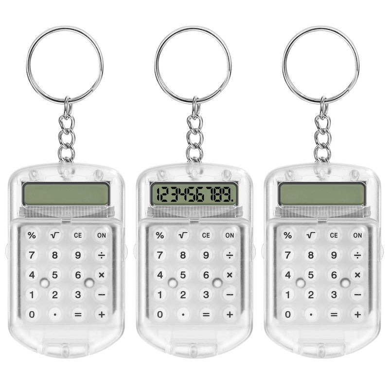 Mini Calculator Keychain 3 Pack Portable LCD Display For Students Office Home - Image 2