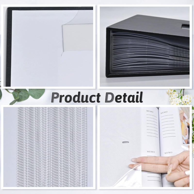 Popotop Photo Album 4x6 200 Photos with Writing Space  Leather Cover Album with Display Picture Window  Photo Book for Wedding Family Baby Gift - Image 5