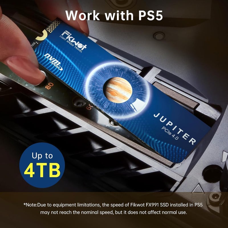 FX991 M.2 SSD 4TB NVMe SSD 2280 PCIe Gen 4x4, Up to 7100MB/s, Internal Solid State Drive for PS5 Laptop Desktop 3D QLC NAND - Image 5