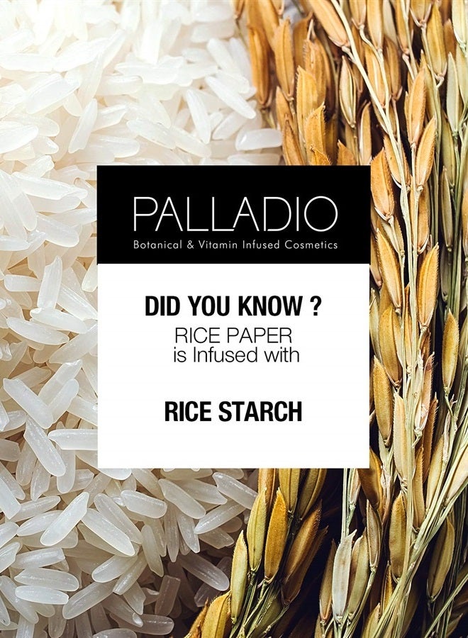 PALLADIO Rice Paper Facial Tissues for Oily Skin, Face Blotting Sheets Made from Natural Rice, Oil Absorbing Paper with Rice Powder, 2 Sided, Instant Results, Natural, 40 Count, Pack of 6 - Image 3