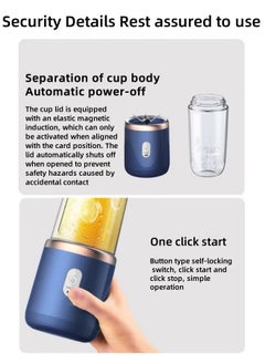 FPC 400ml Portable Small Electric Juicer | Stainless Steel Blade Cup Juicer | Fruit Automatic Smoothie Blender | Compact & Convenient Kitchen Tool for Fresh Juices and Smoothies  - Image 5