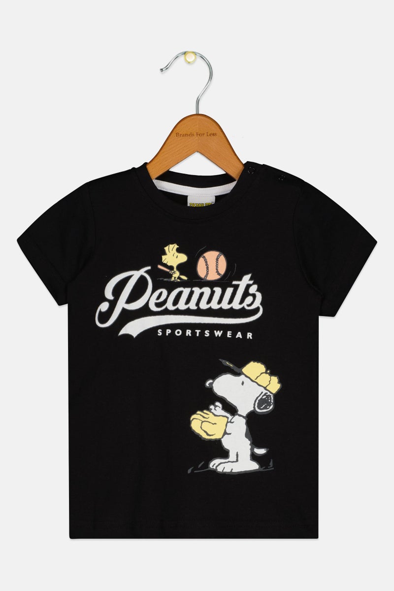 Peanuts Toddlers Boy Short Sleeve Graphic Print Top, Black - Image 2
