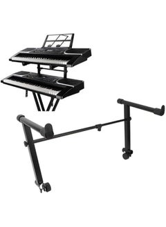 Generic L Shaped Keyboard Stand Extension Adapter, 2-Tier Electronic Piano Rack with Adjustable Width from 42-75cm, Ideal for Music Enthusiasts and Performers  - Image 2