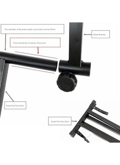 Generic L Shaped Keyboard Stand Extension Adapter, 2-Tier Electronic Piano Rack with Adjustable Width from 42-75cm, Ideal for Music Enthusiasts and Performers  - Image 4